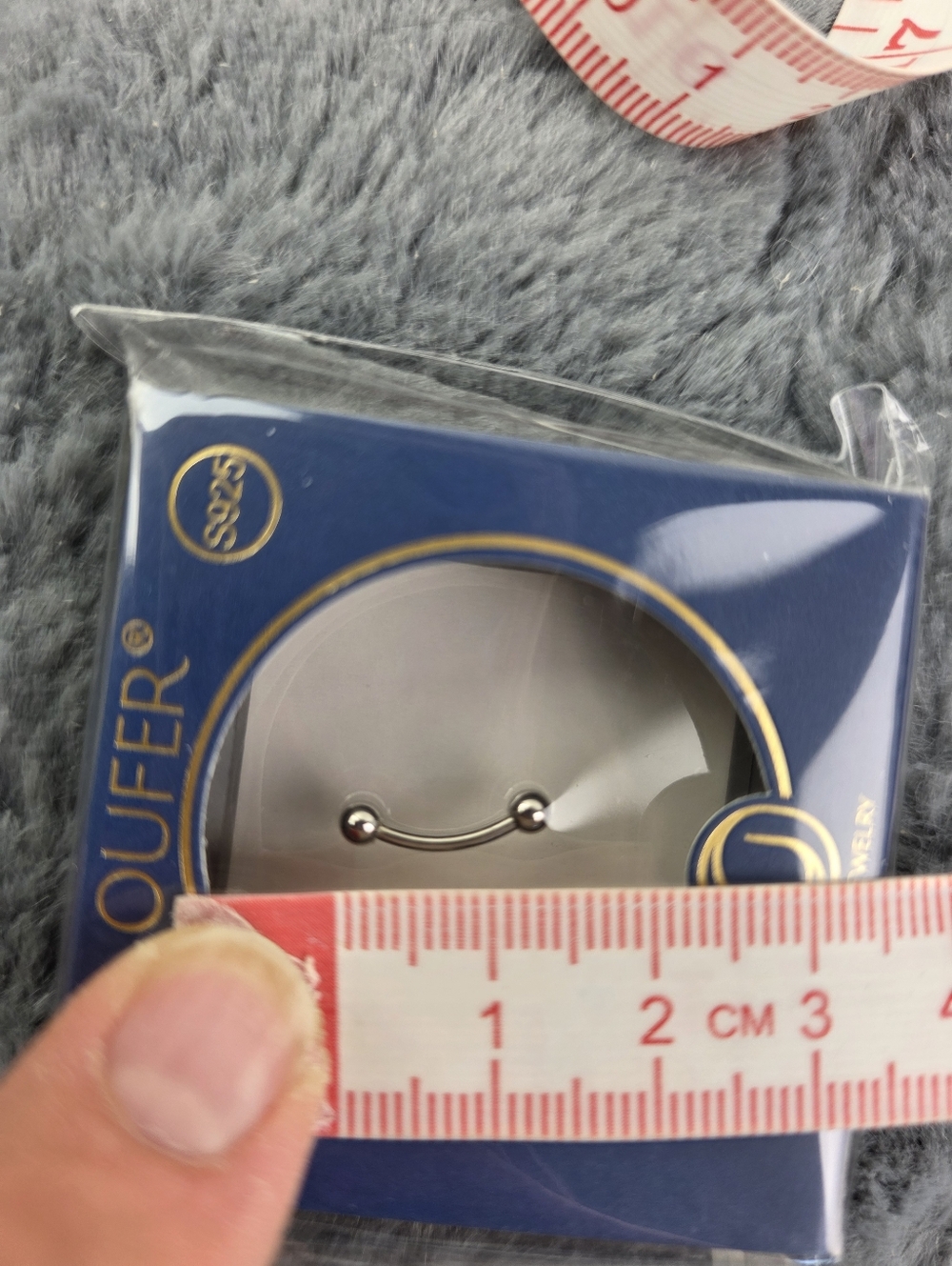 Unisex Curved Barbell Piercing Jewelry For Rook, Eyebrow, Labret, Others - Picture 7 of 7